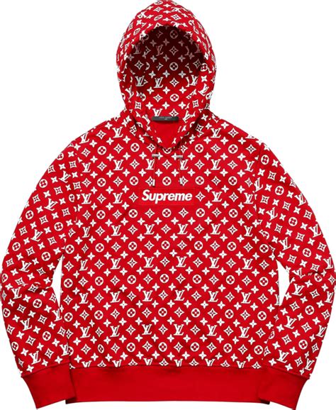 red supreme lv hoodie|louis vuitton red monogram hoodie.